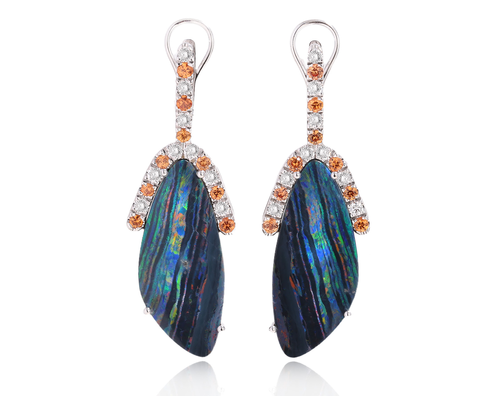 Золотые серьги с опалами Австралия 13.84ct Evgeny Matveev 090725/Б185