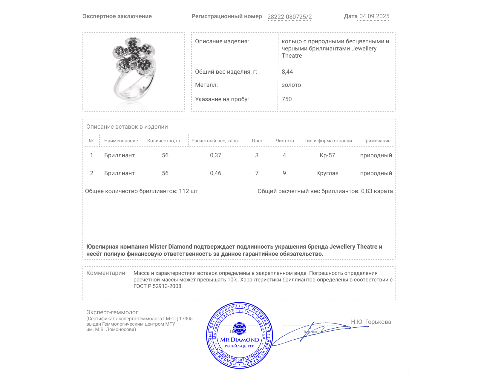 Оригинальное золотое кольцо Jewellery Theatre Free Forms