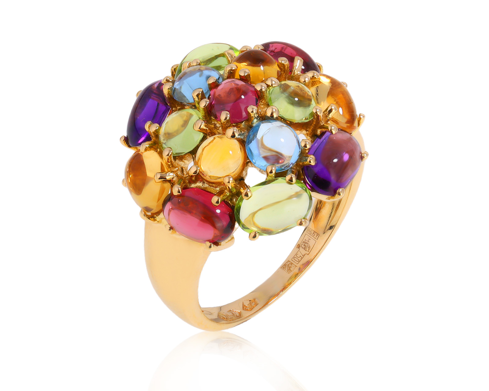 Золотое кольцо с цветными камнями 5.06ct 300525/9
