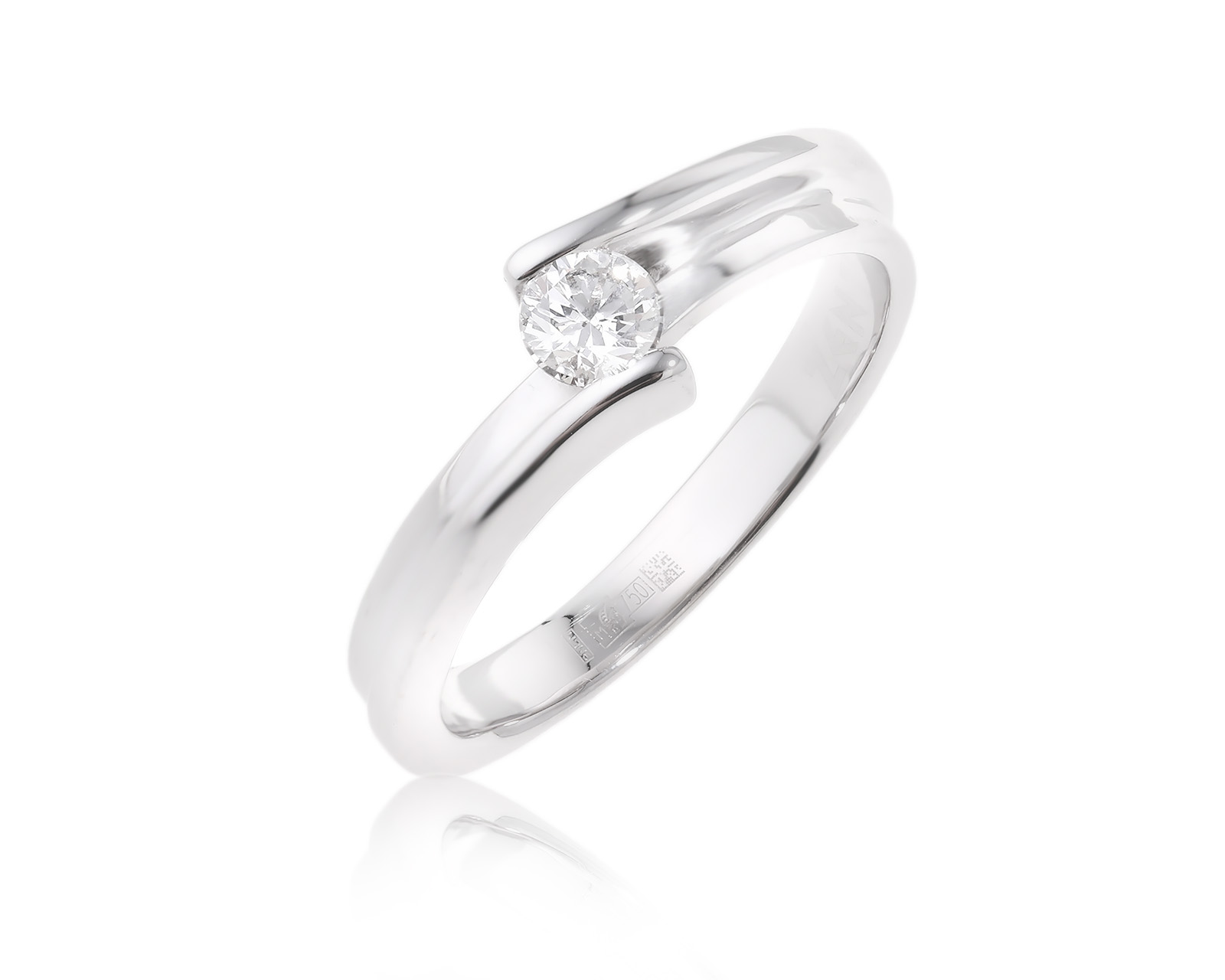 Оригинальное золотое кольцо с бриллиантом 0.23ct Zen 131123/1