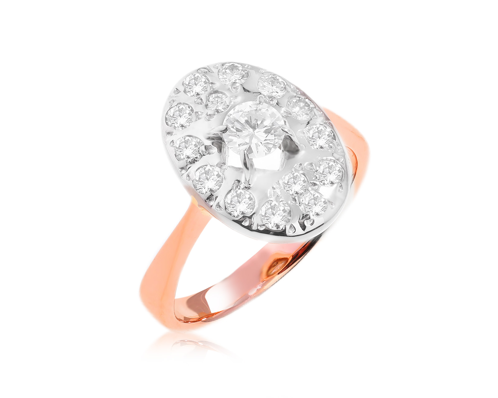 Золотое кольцо с бриллиантами 0.71ct СССР