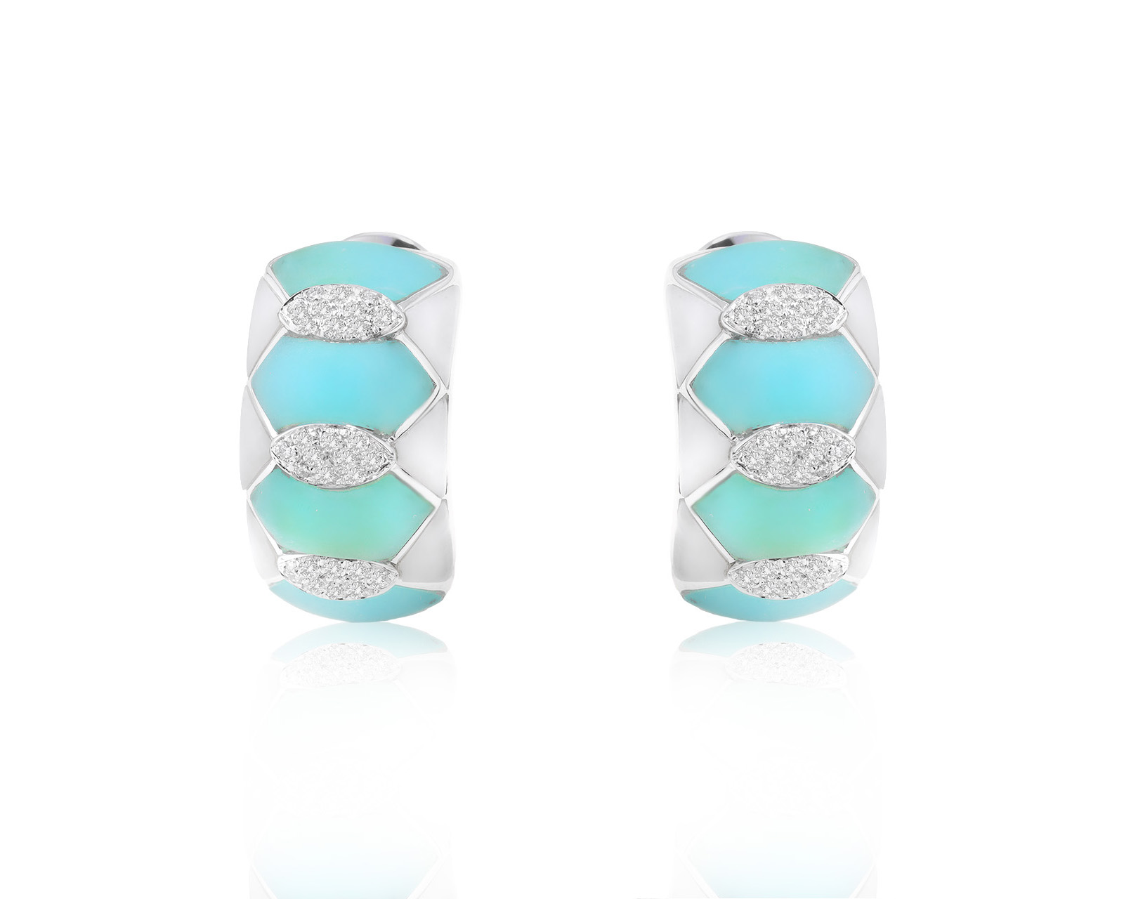 Золотые серьги с халцедонами и бриллиантами 0.54ct 230124/3