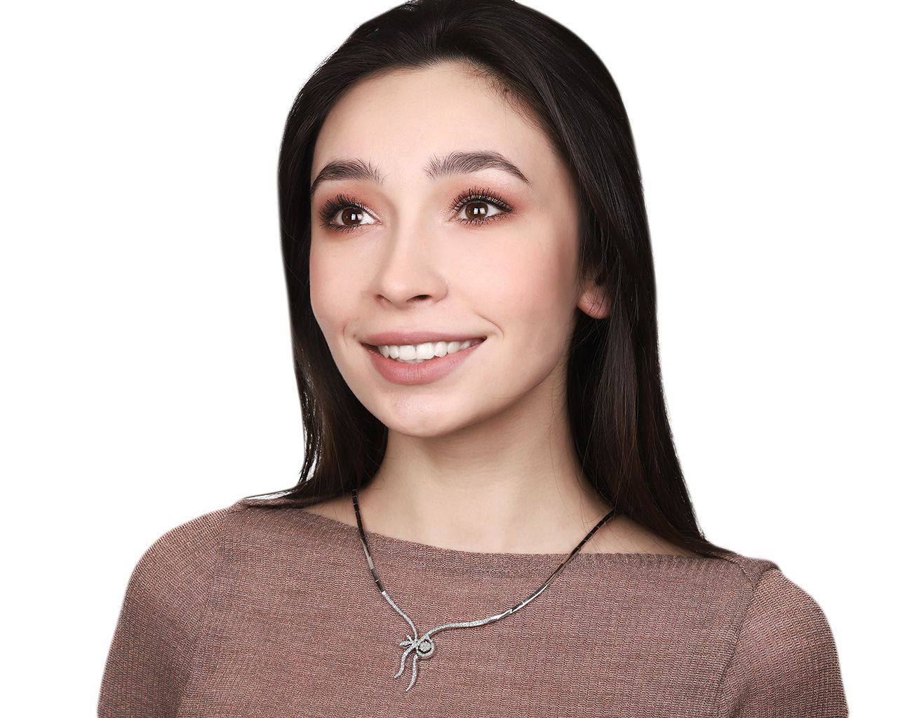 Прекрасное золотое колье с бриллиантами 0.60ct