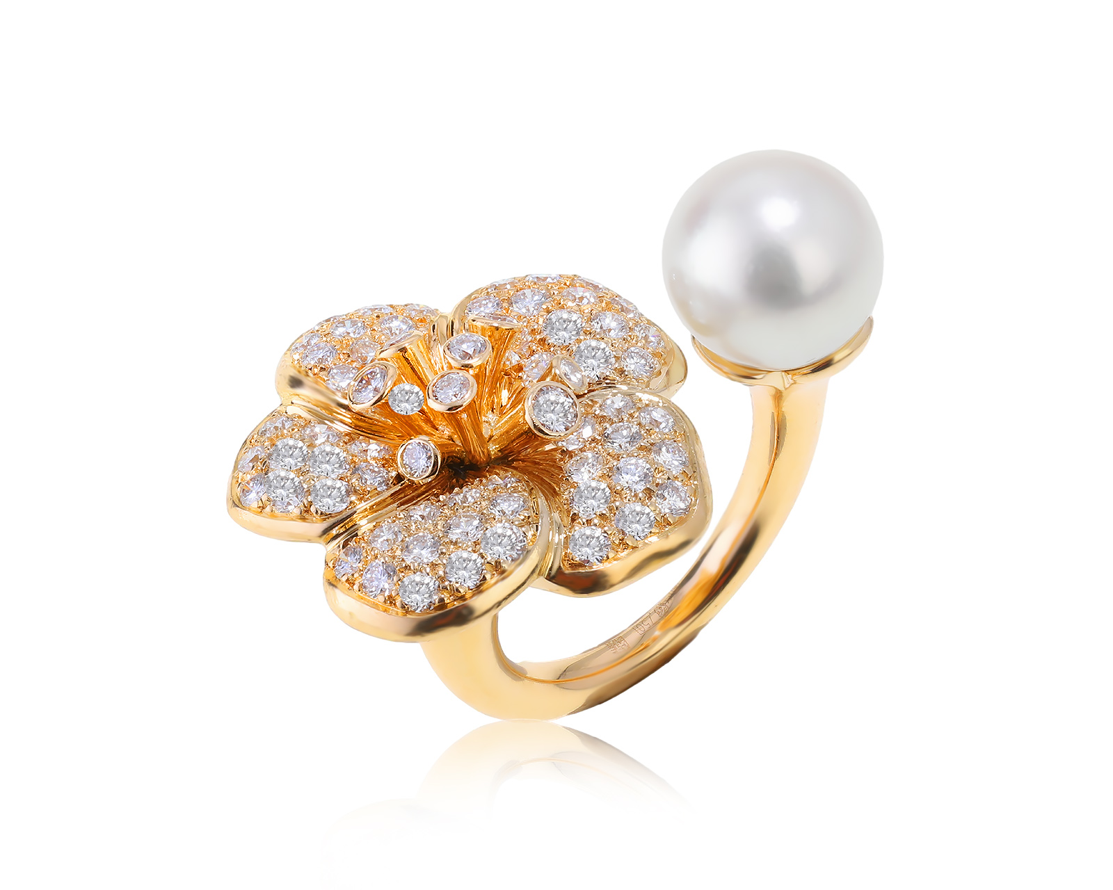 Оригинальное золотое кольцо с жемчугом 9.40 мм Van Cleef & Arpels 160124/15