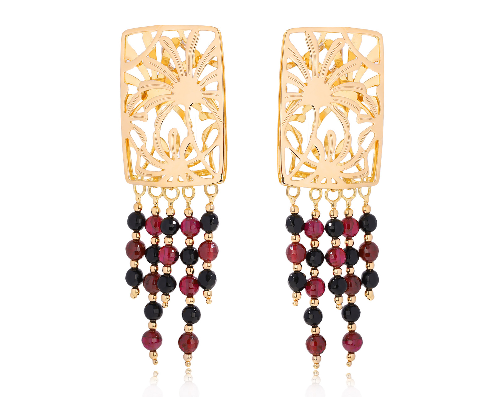 Оригинальные золотые серьги с гранатами 10.80ct Charisma 010525/2