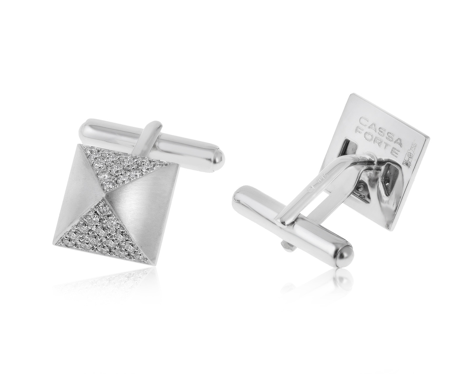 Оригинальные золотые запонки с бриллиантами 1.05ct Cassa Forte 010621/33