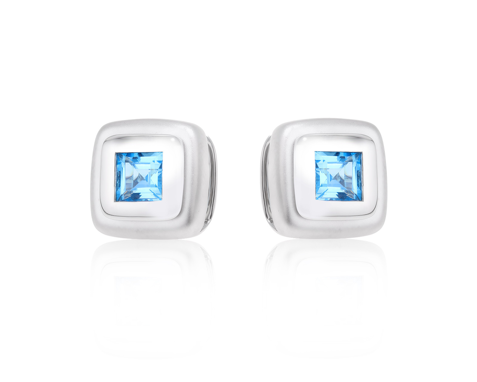 Золотые серьги с топазами Swiss Blue 4.12ct 060524/19