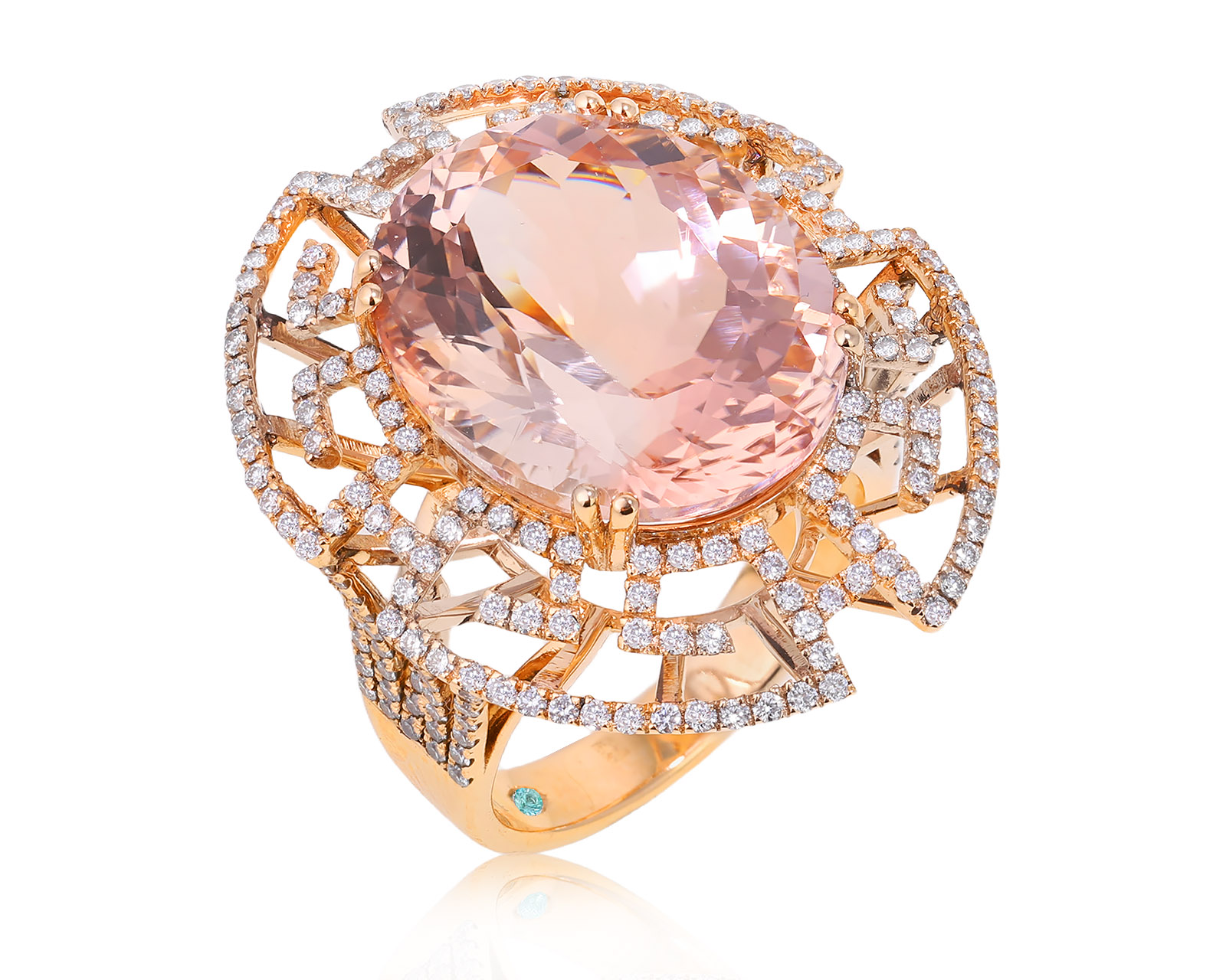 Золотое кольцо с морганитом 15.47ct Evgeny Matveev