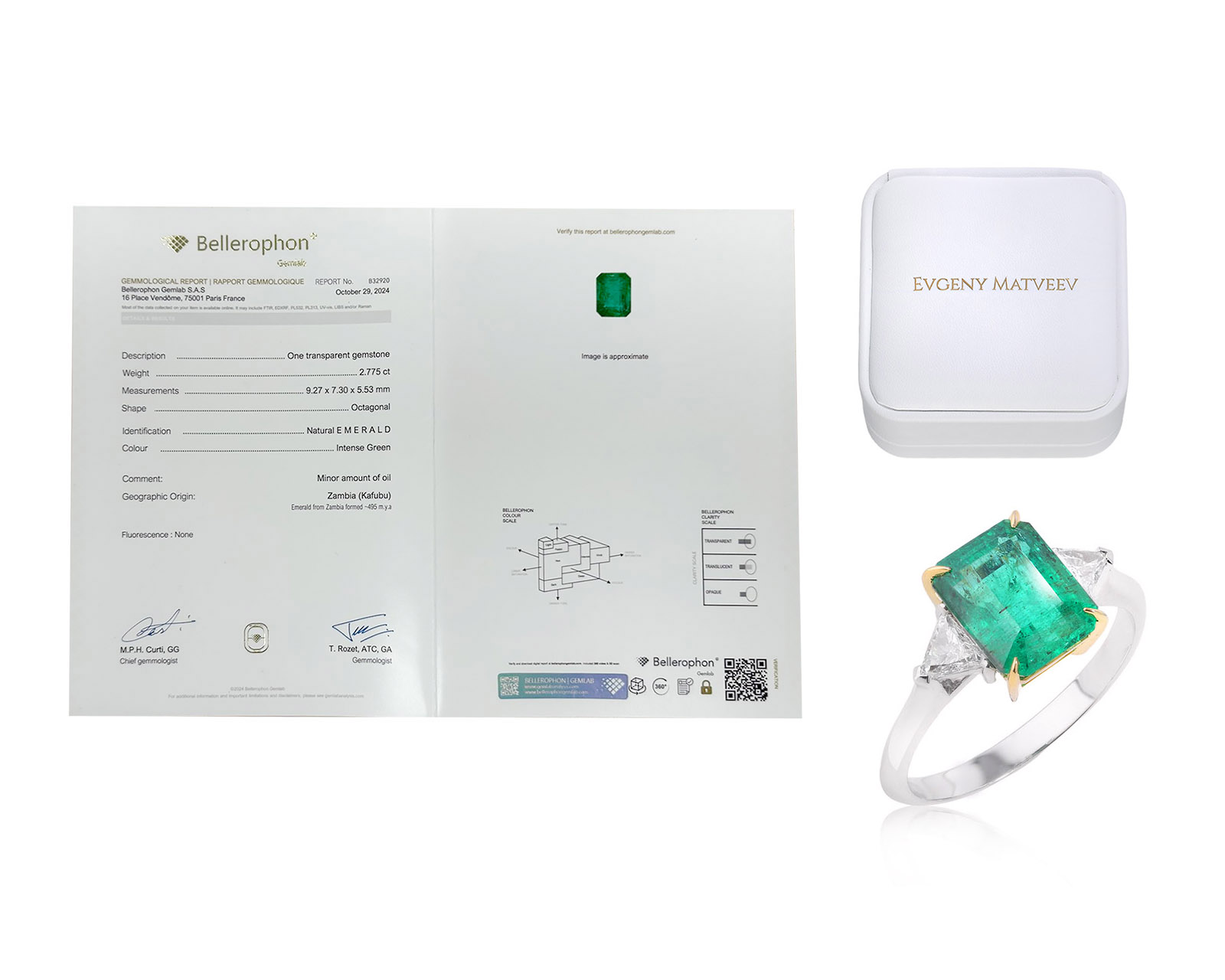 Золотое кольцо с изумрудом Замбия 2.77ct Evgeny Matveev