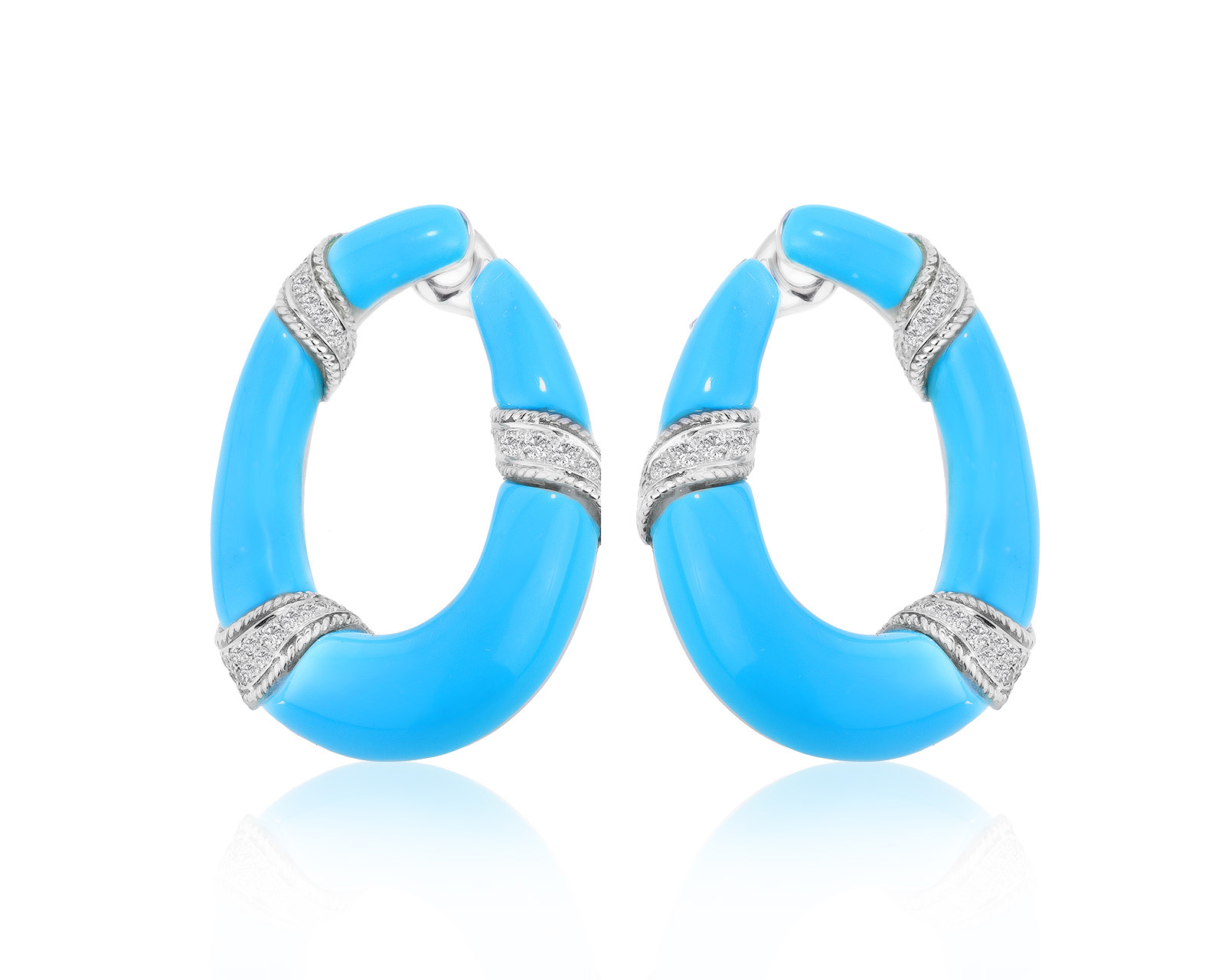 Очаровательные золотые серьги с бирюзой 280921/7