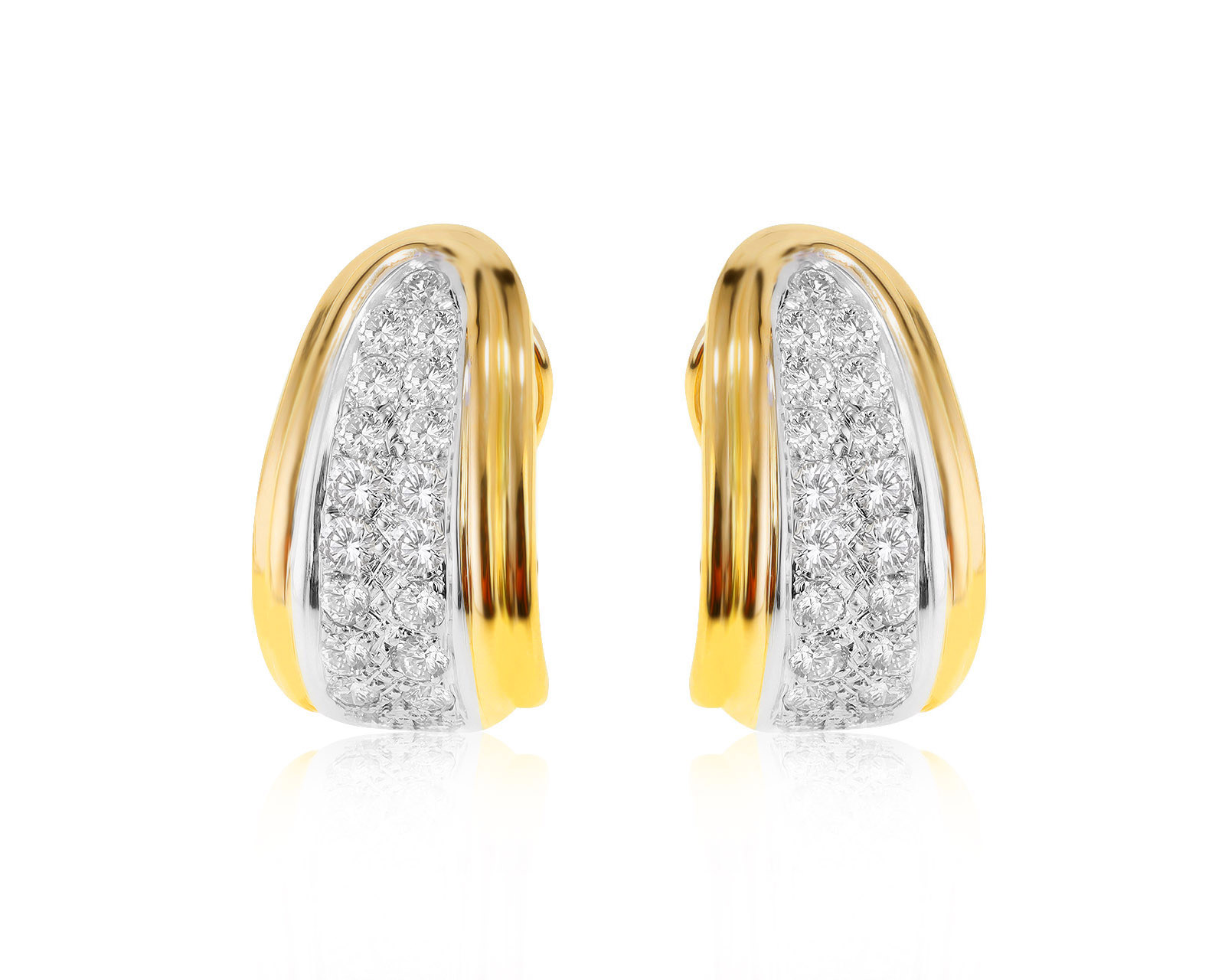 Превосходные золотые серьги с бриллиантами 2.25ct 070319/КМ02