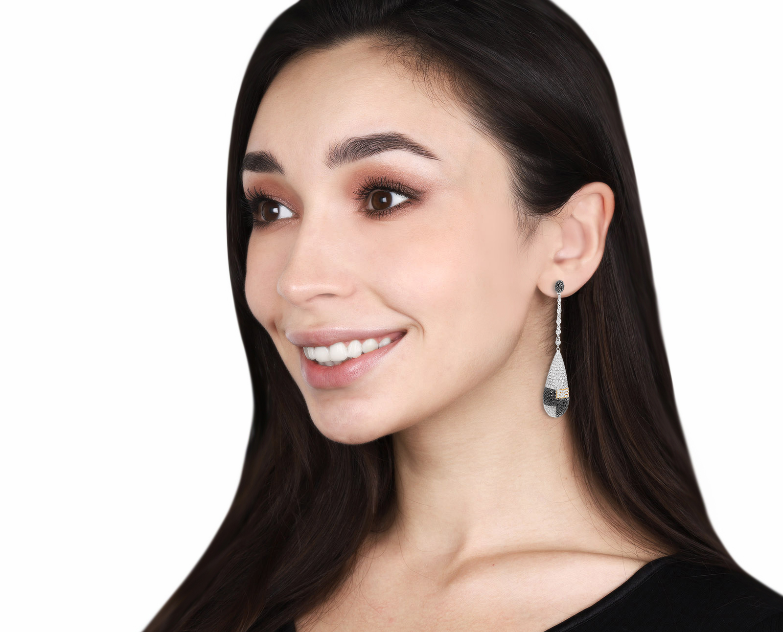 Золотые серьги с бриллиантами 6.68ct