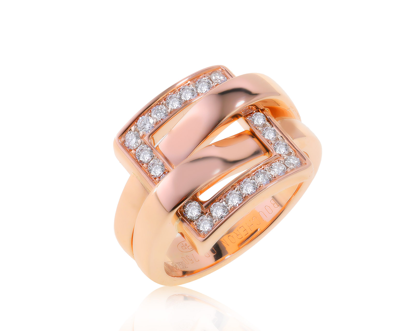 Оригинальное золотое кольцо с бриллиантами 0.40ct Boucheron Dechainee 070223/9