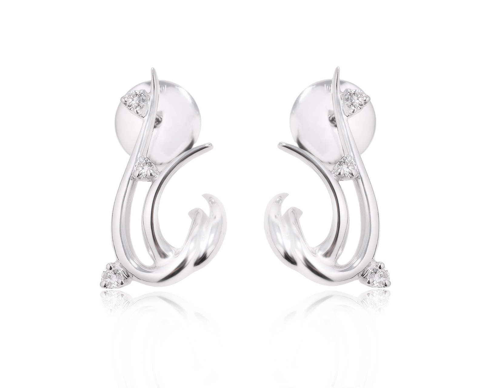 Оригинальные золотые серьги с бриллиантами 0.16ct Garel 170225/3