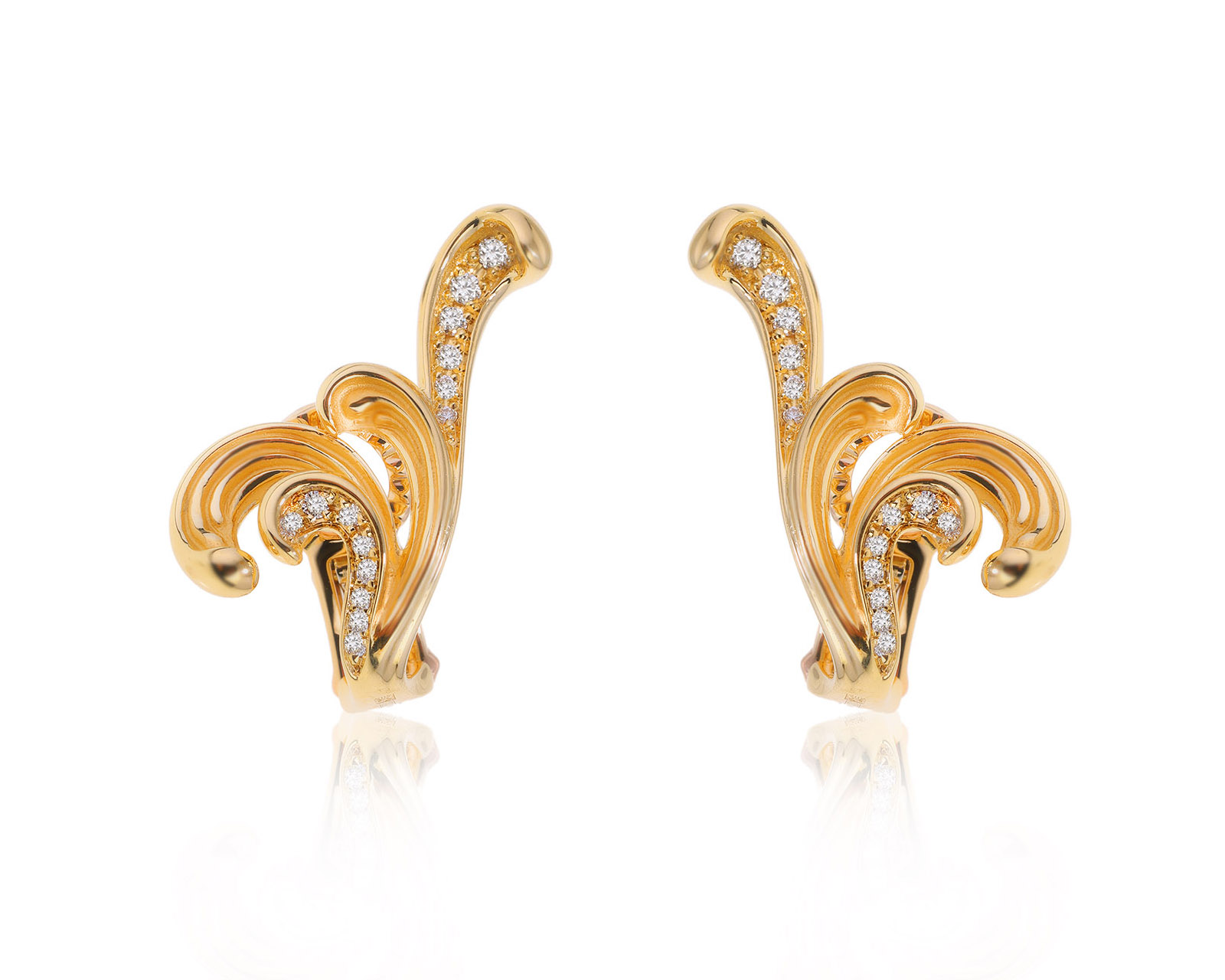 Оригинальные золотые серьги с бриллиантами 0.18ct Carrera y Carrera Universo Origen 230824/2