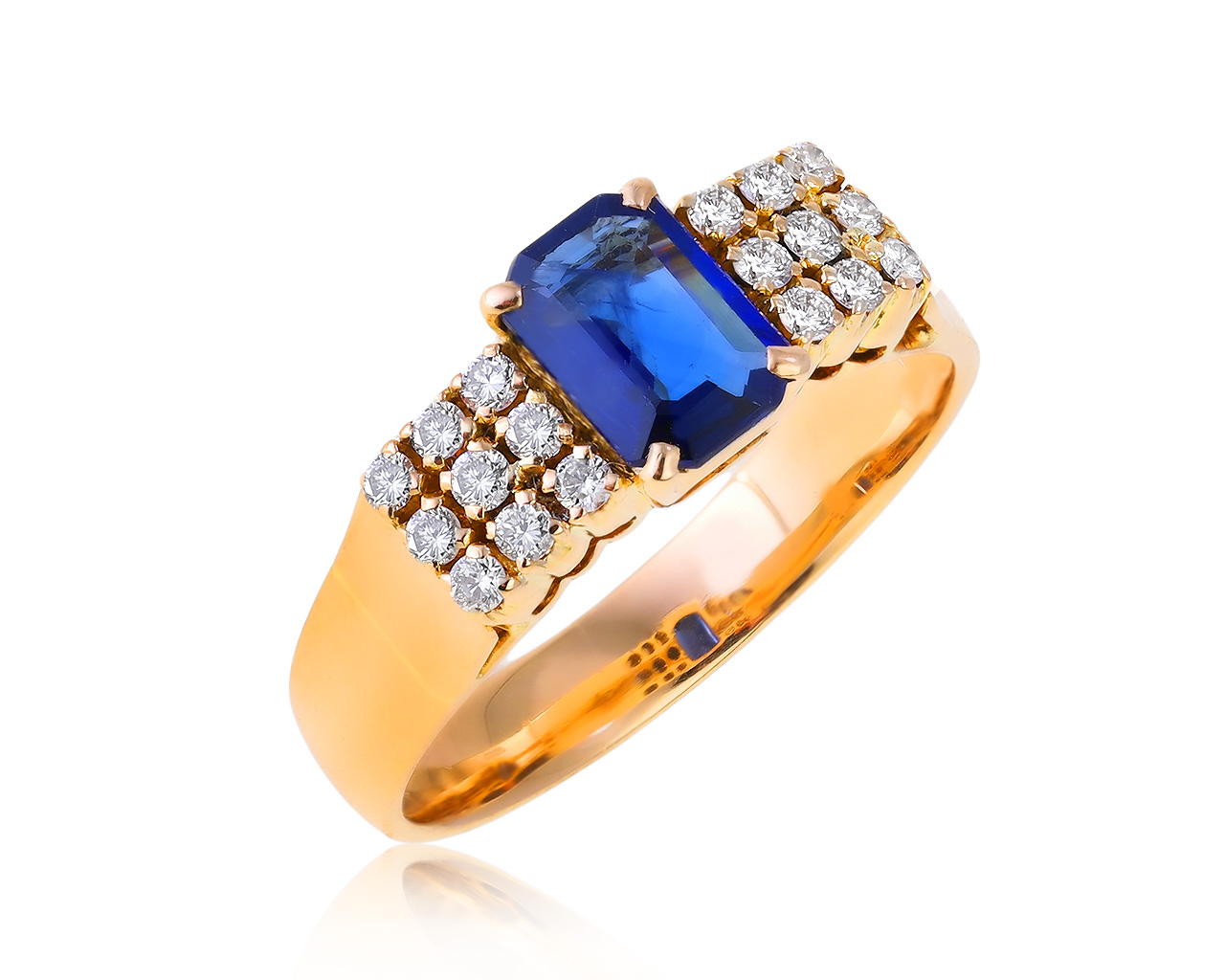 Прелестное золотое кольцо с сапфиром 0.92ct 130121/2