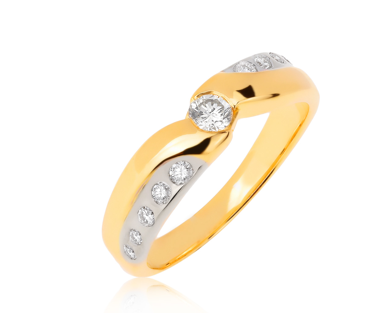 Изящное золотое кольцо с бриллиантами 0.27ct 200820/3