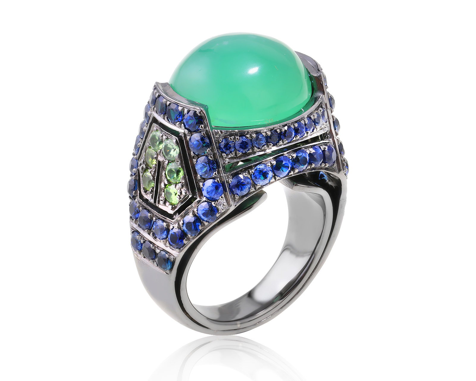 Золотое кольцо с цветными камнями 9.22ct 050424/13