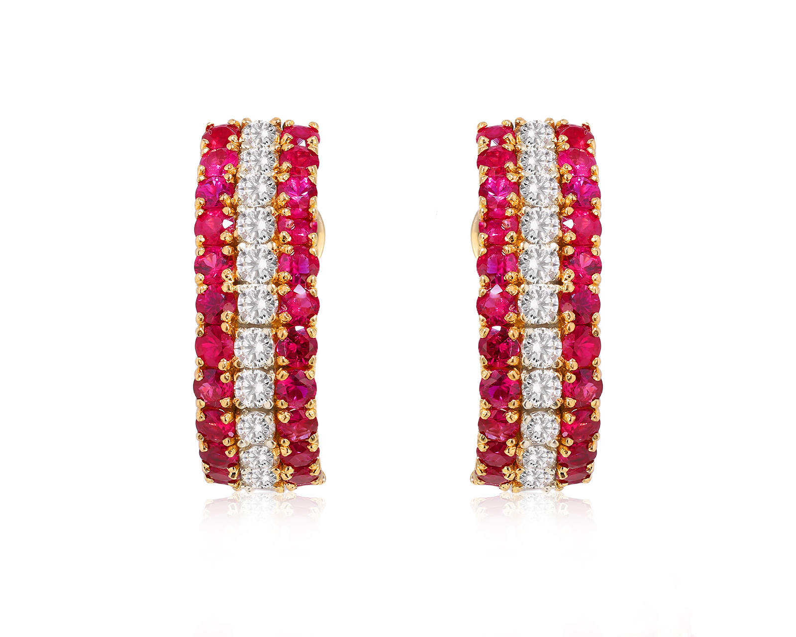 Золотые серьги с рубинами 3.84ct и бриллиантами 1.80ct 060725/4