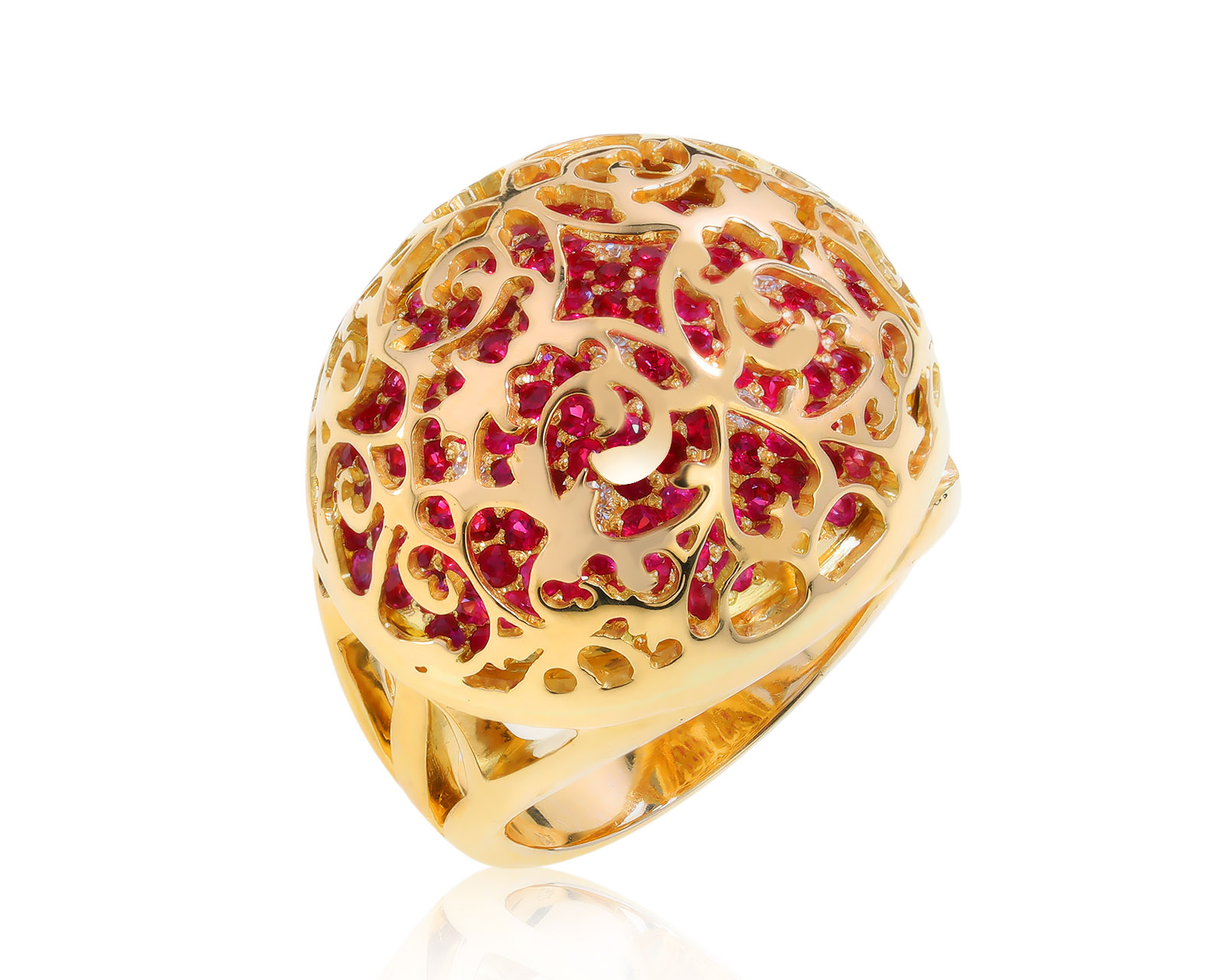 Женственное золотое кольцо с сапфирами 3.63ct 280122/5