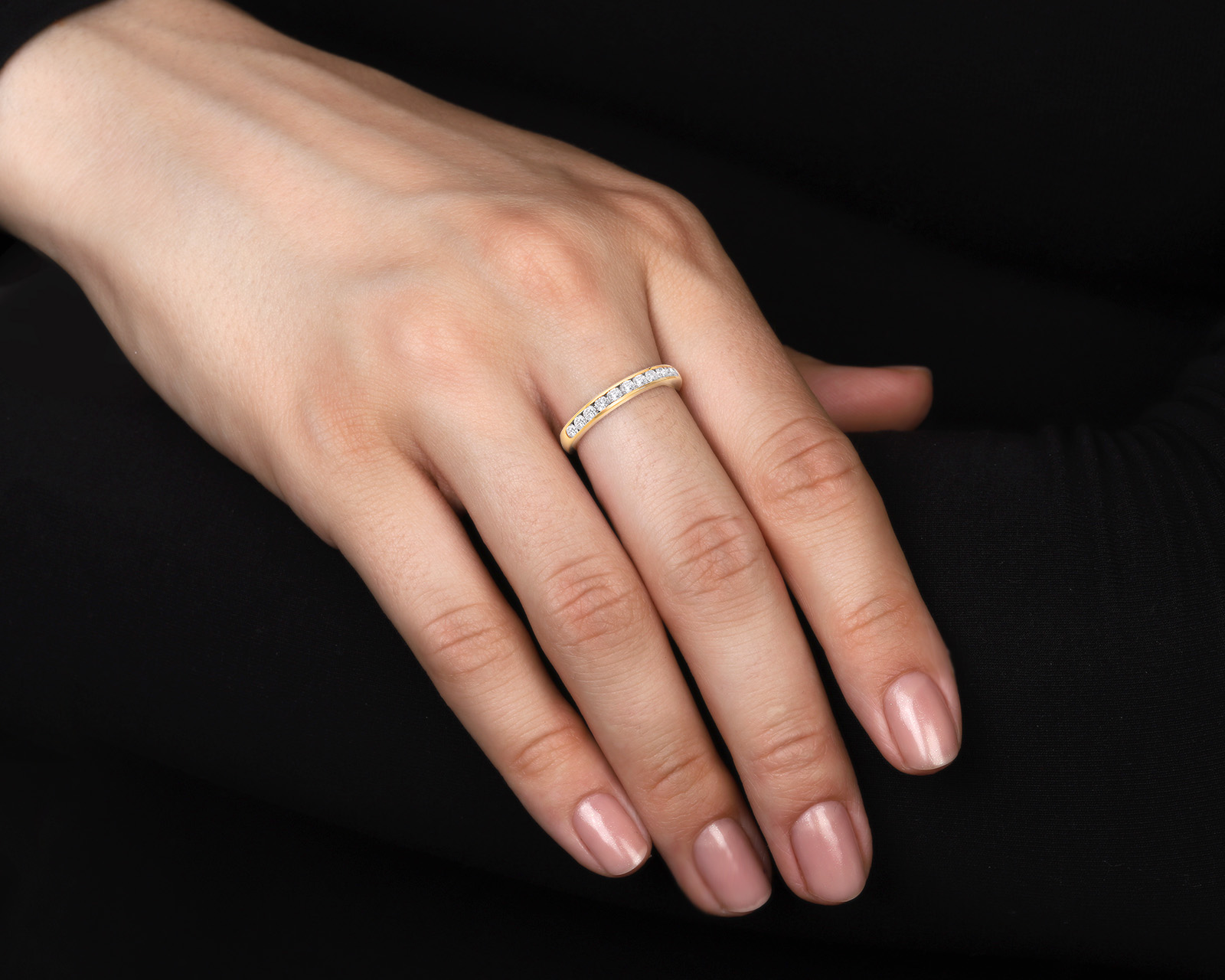 Оригинальное золотое кольцо c бриллиантами 0.33ct Tiffany&Co Setting Wedding Band