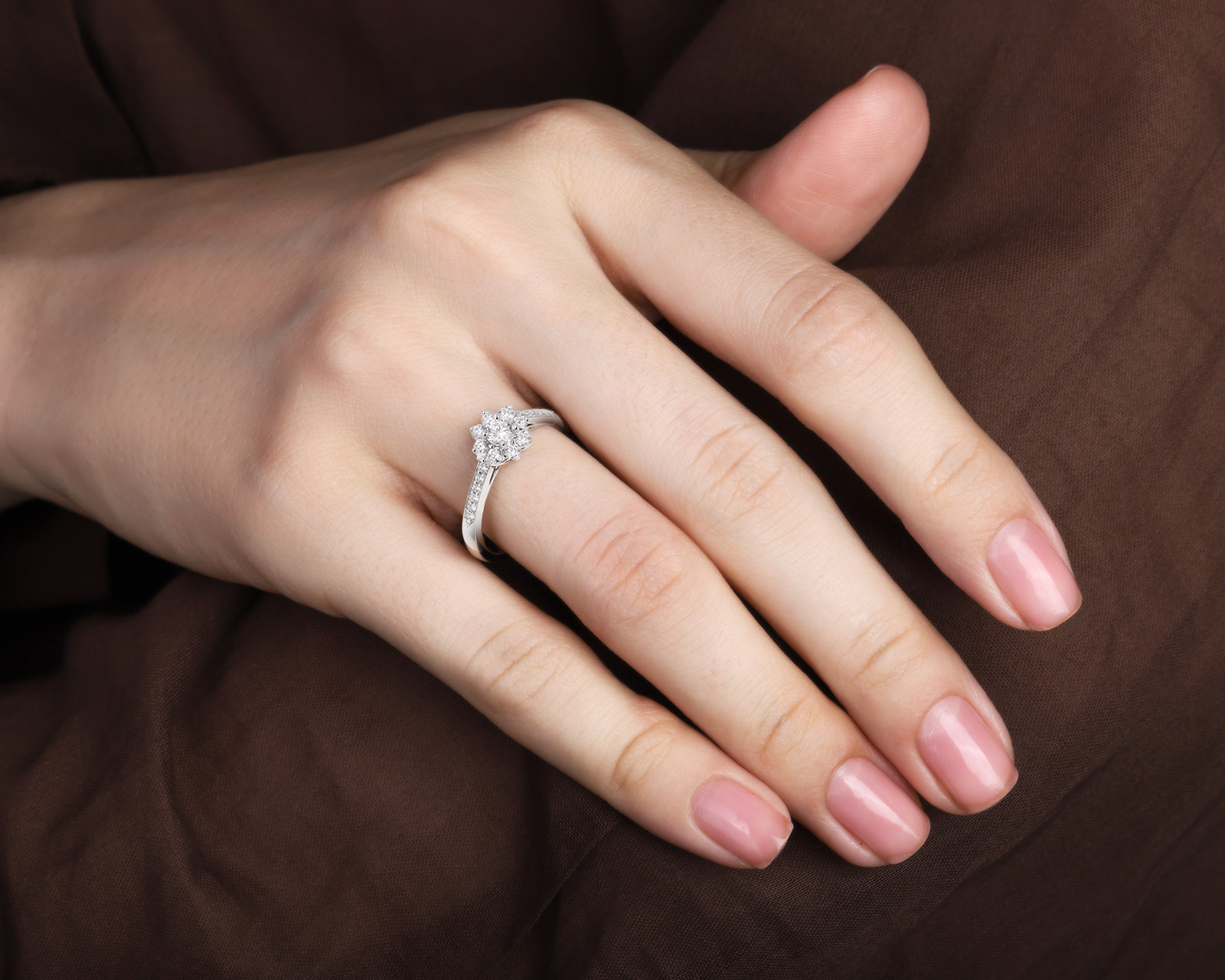 Оригинальное платиновое кольцо Tiffany&Co Flora Flower