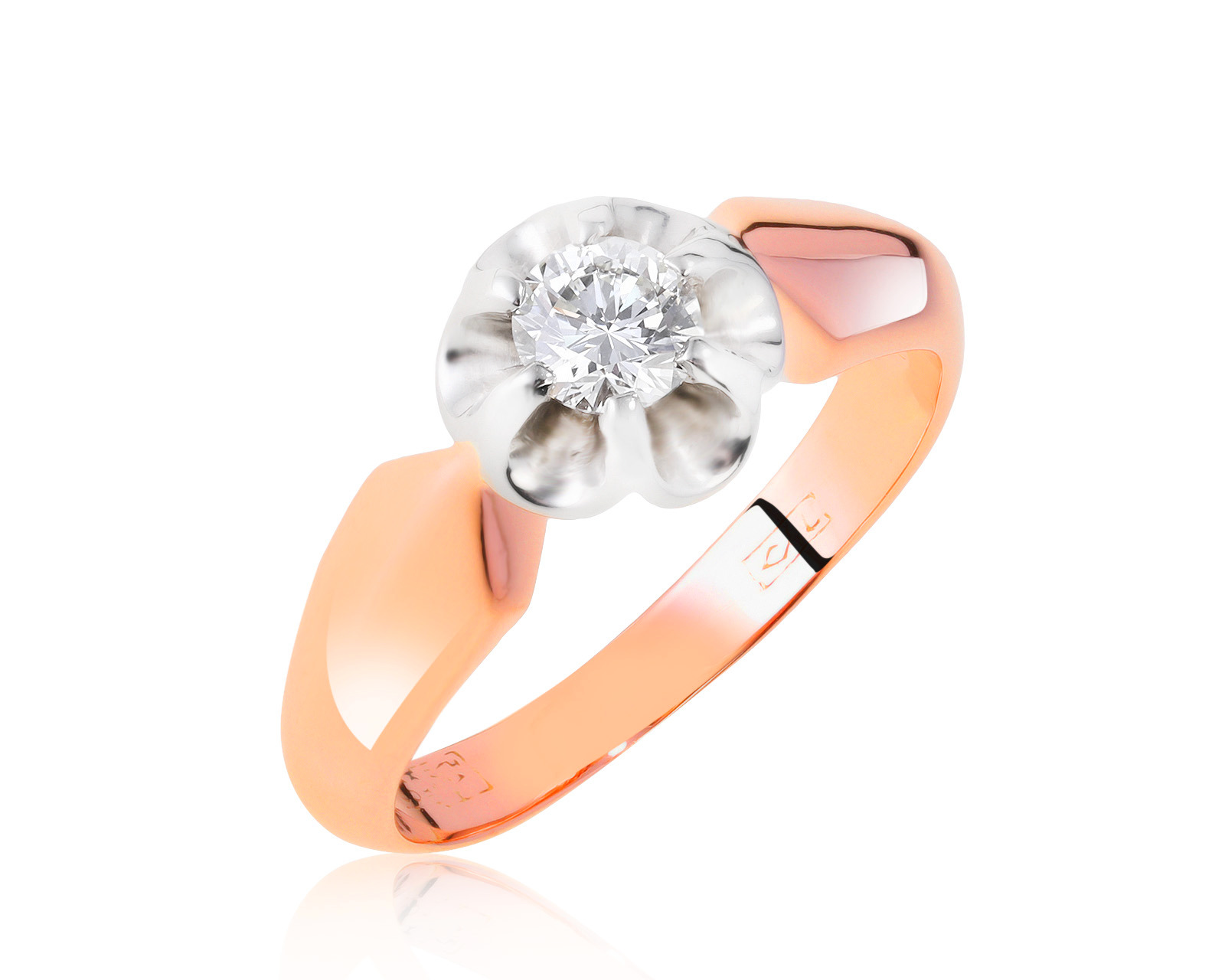 Восхитительное золотое кольцо с бриллиантом 0.32ct СССР