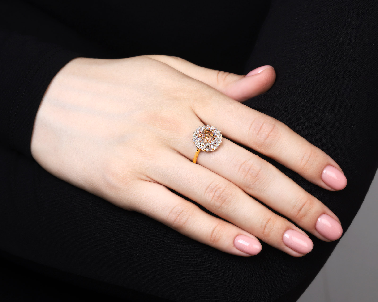 Оригинальное золотое кольцо ЭПЛ Якутские бриллианты