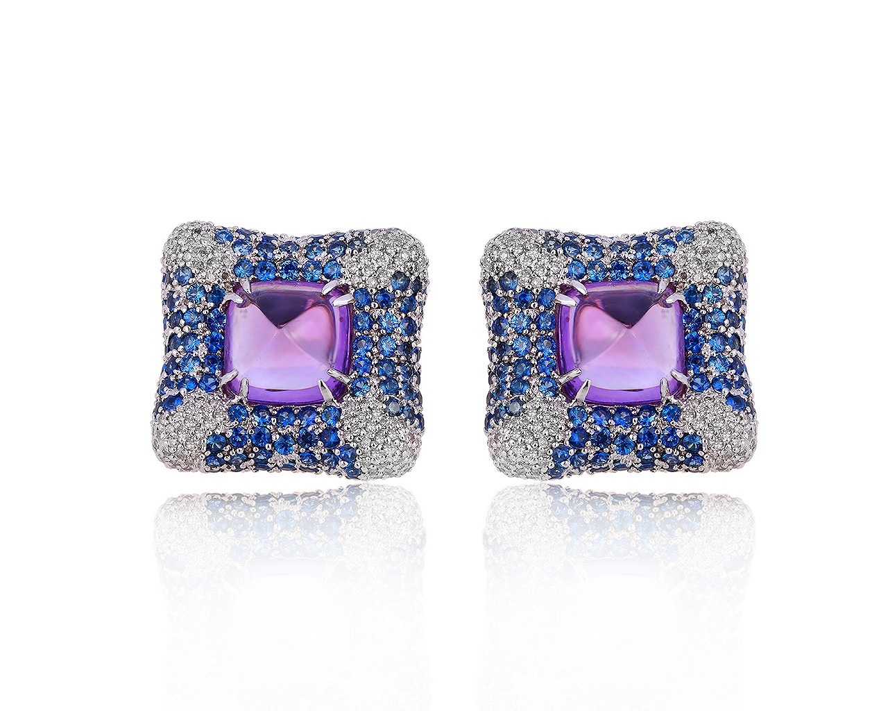 Великолепные золотые серьги с аметистами 12.86ct 180719/12