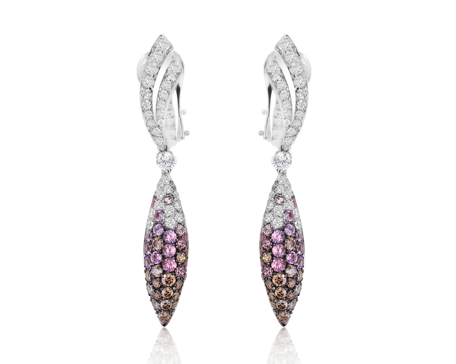 Оригинальные золотые серьги с бриллиантами 3.38ct Picchiotti