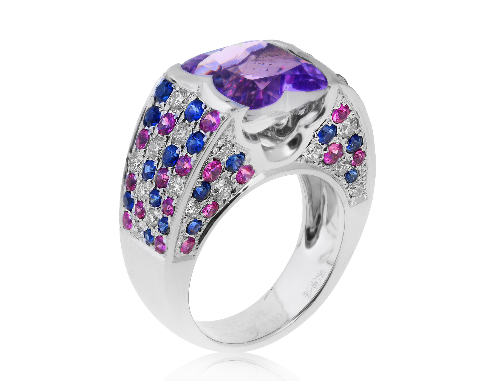 Оригинальное золотое кольцо с аметистом 5.00ct Maubousssin 031219/КМ012