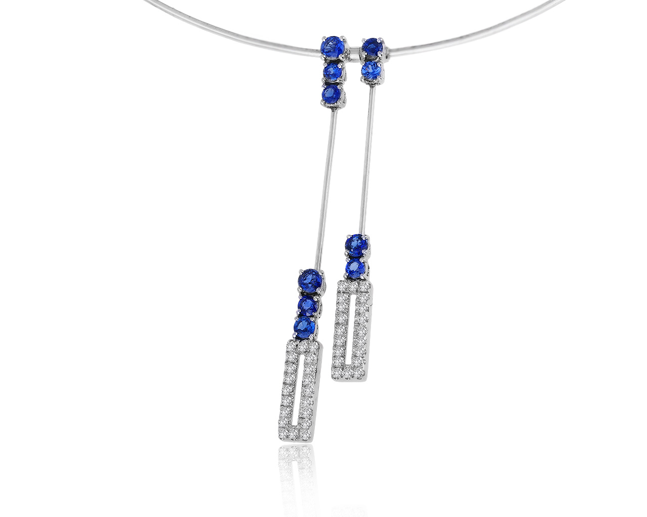 Оригинальное золотое колье с сапфирами 1.44ct Alfieri & St.John