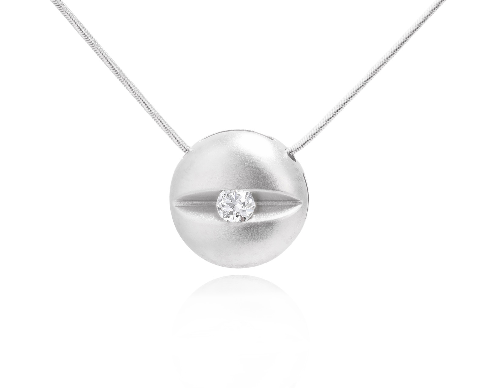 Золотое колье с бриллиантом 0.15ct 260225/7