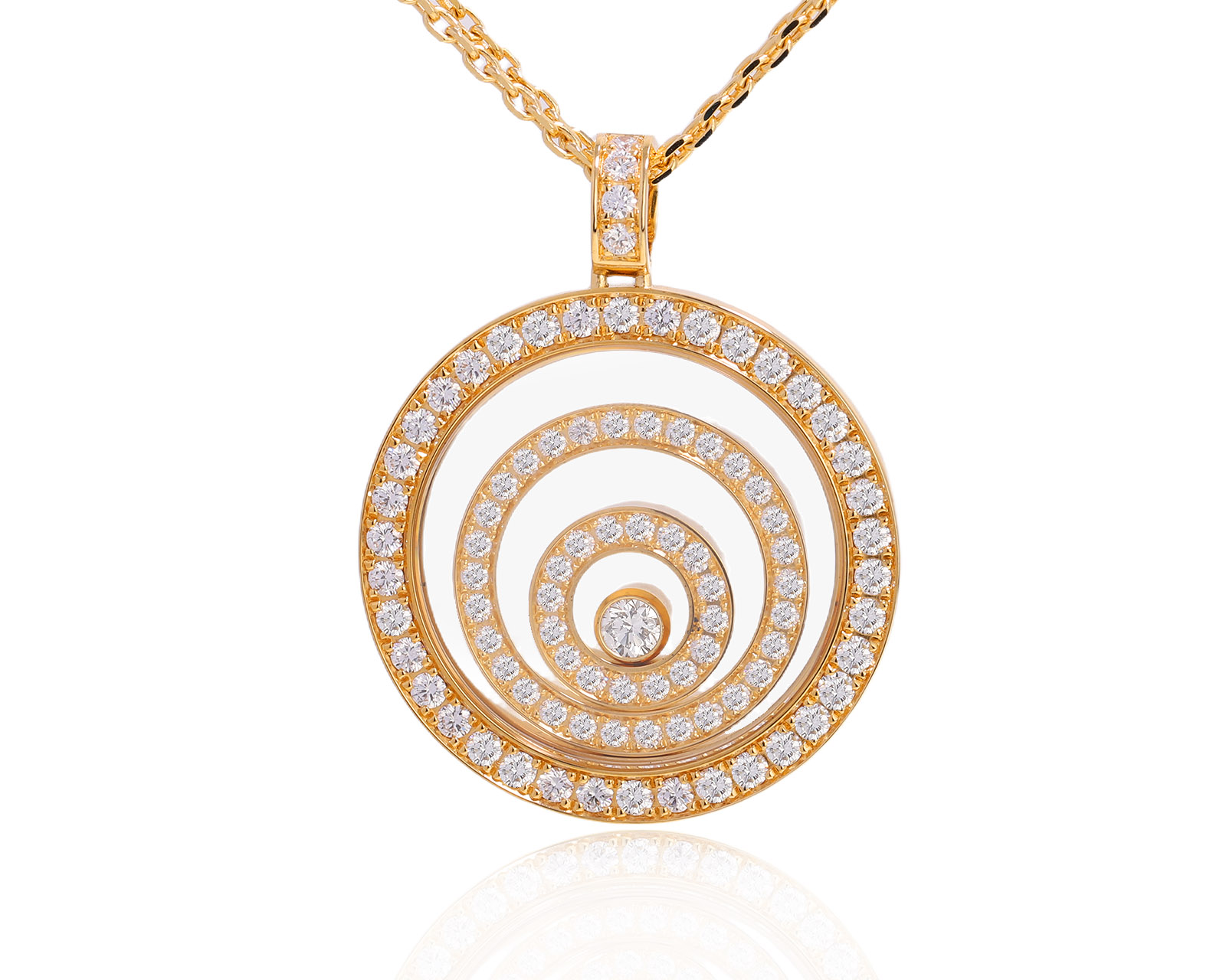 Оригинальный золотой кулон с бриллиантами 1.20ct Chopard Happy Spirit