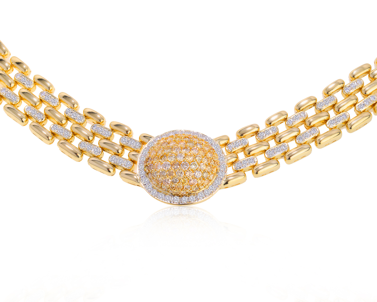 Изумительное золотое колье с бриллиантами 8.04ct