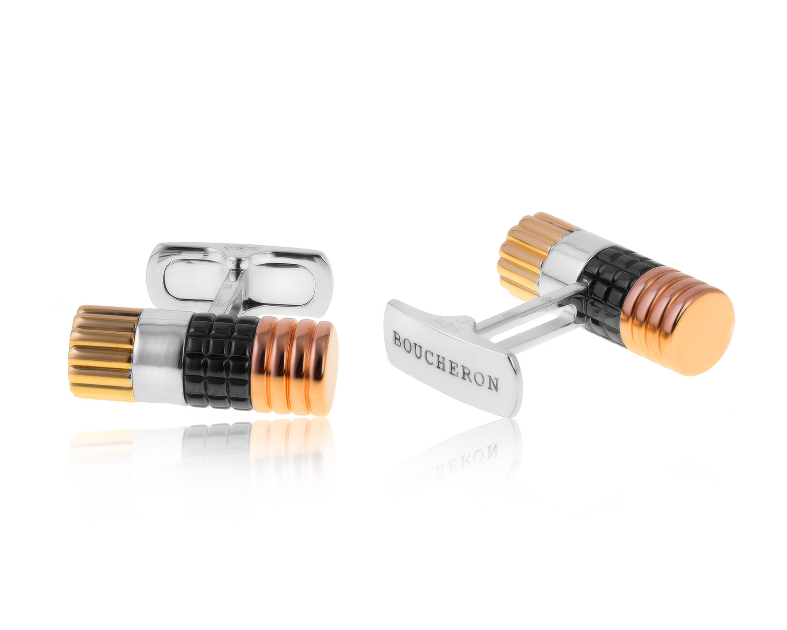 Оригинальные золотые запонки Boucheron Quatro