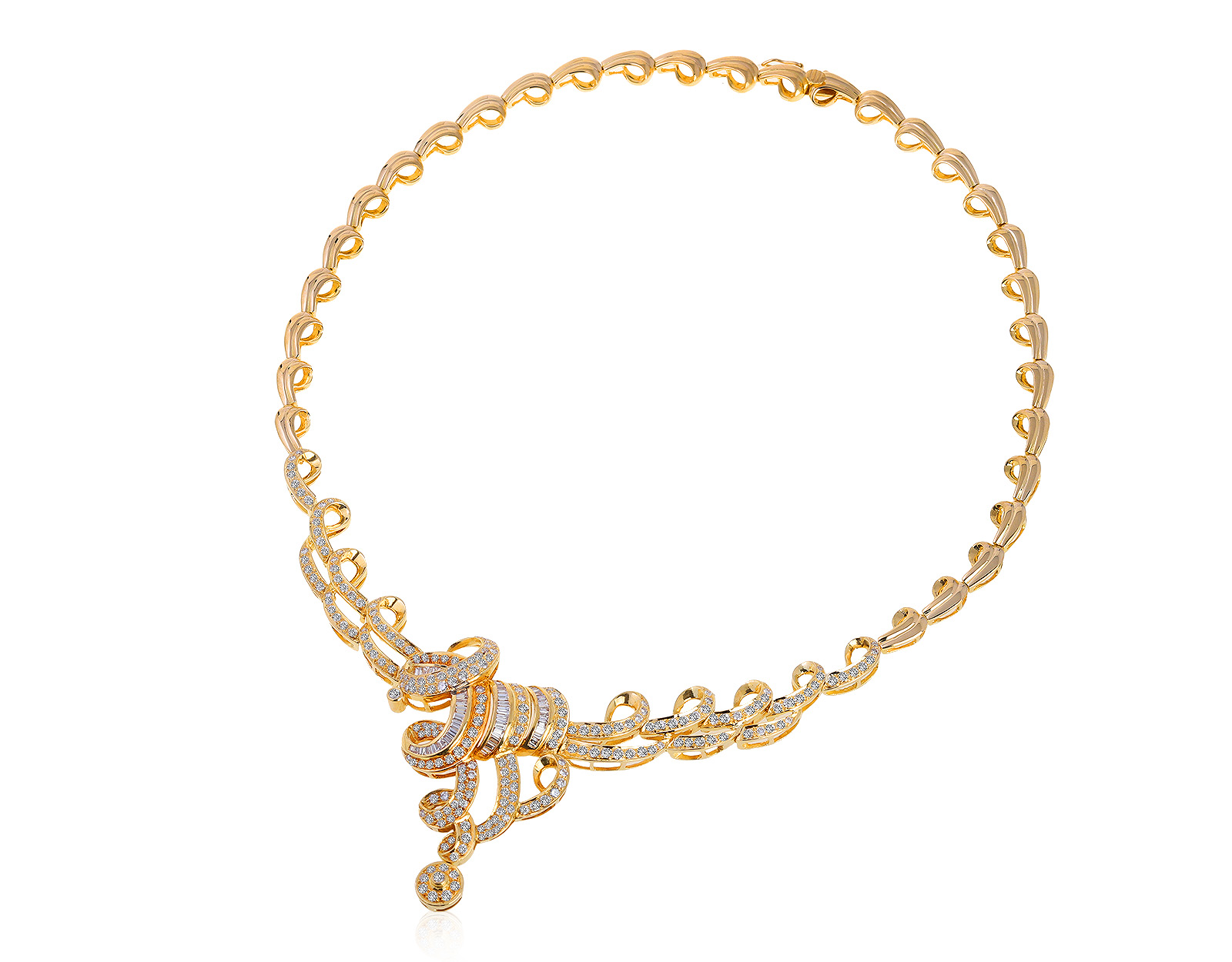 Завораживающее золотое колье с бриллиантами 4.40ct 180521/4