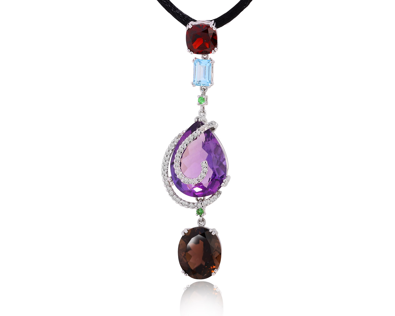 Золотой кулон с цветными камнями 13.98ct 240125/8