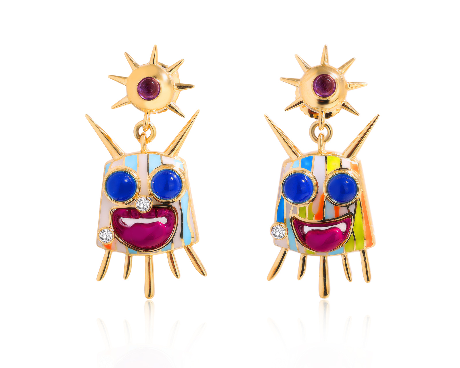 Золотые серьги с аметистами 0.30ct и топазами 0.86ct Evgeny Matveev 020425/Б124