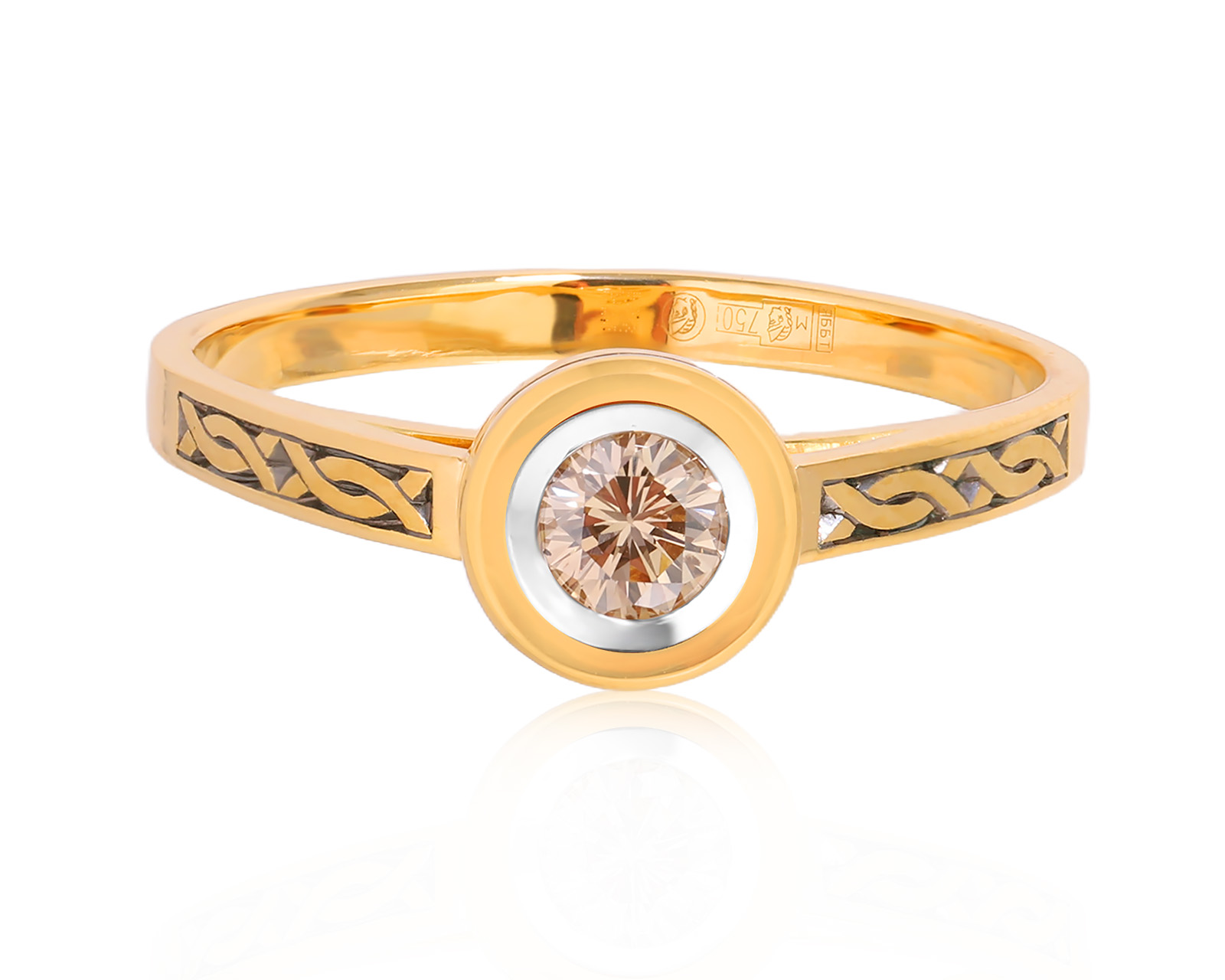 Золотое кольцо с бриллиантом 0.25ct