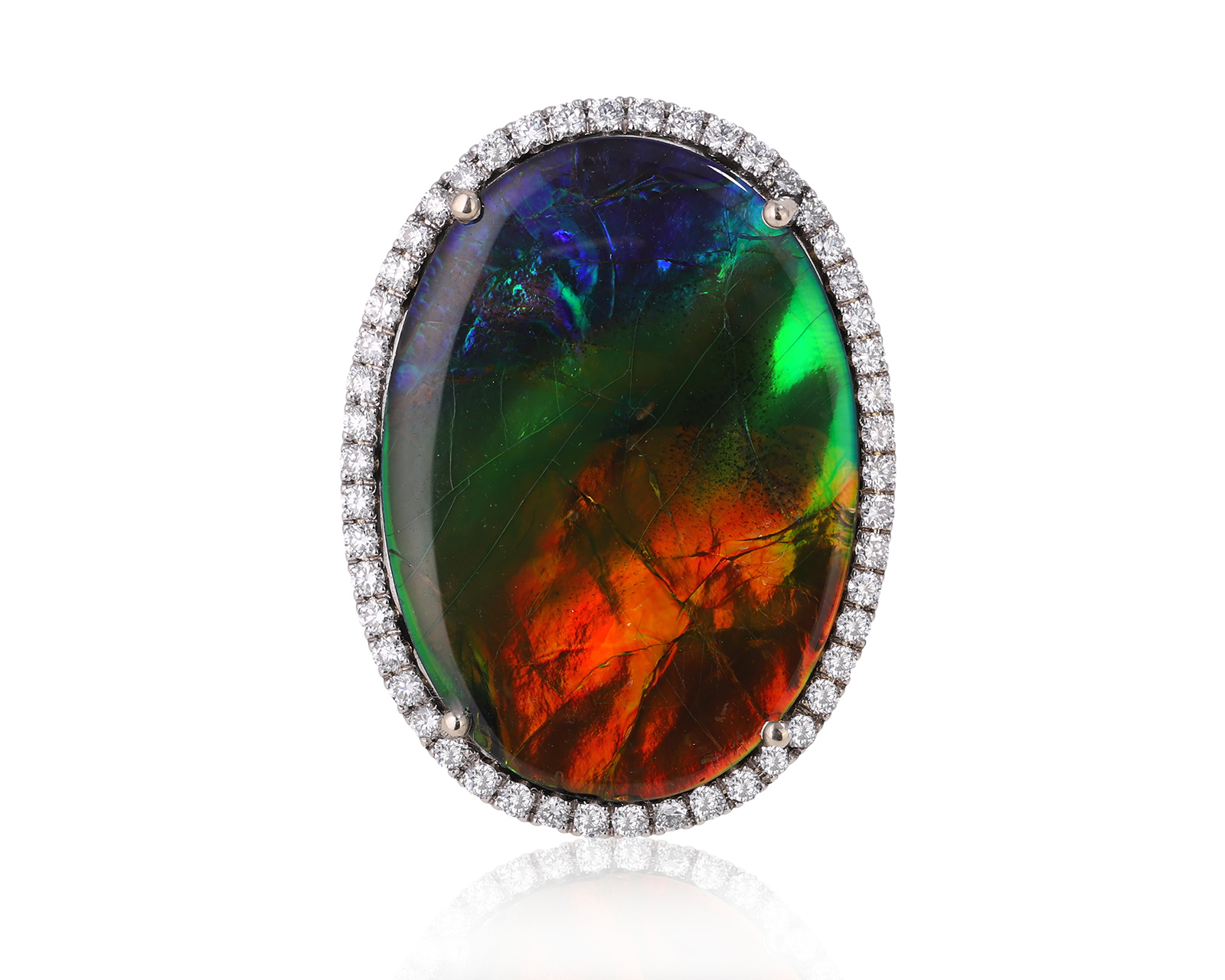 Золотое кольцо с аммолитом 11.88ct Evgeny Matveev 090425/Б114