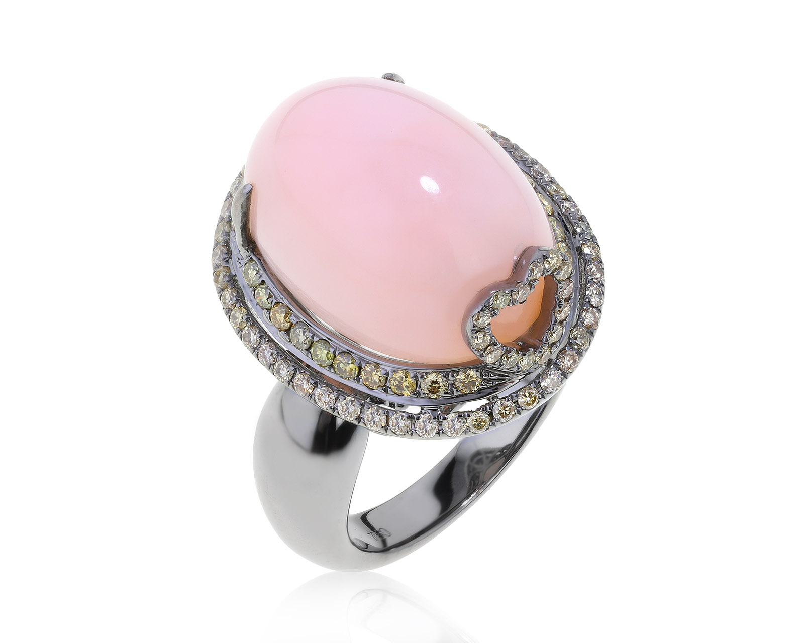 Великолепное золотое кольцо с розовым кварцем 17.76ct