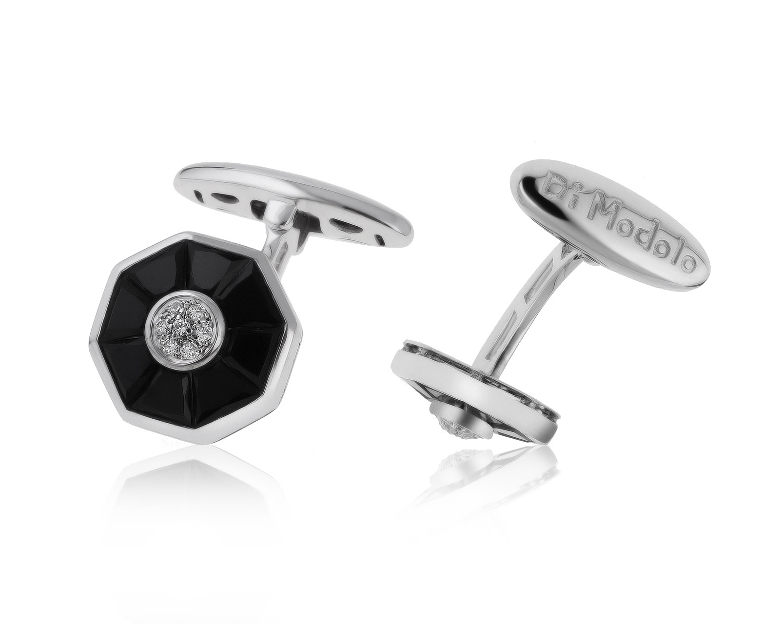 Оригинальные золотые запонки с ониксом 3.20ct Di Modolo 200721/1