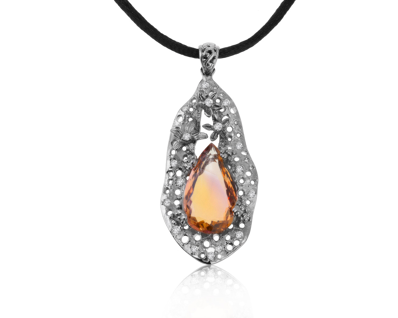 Изысканный золотой кулон с топазом 12.65ct 131220/КМ3