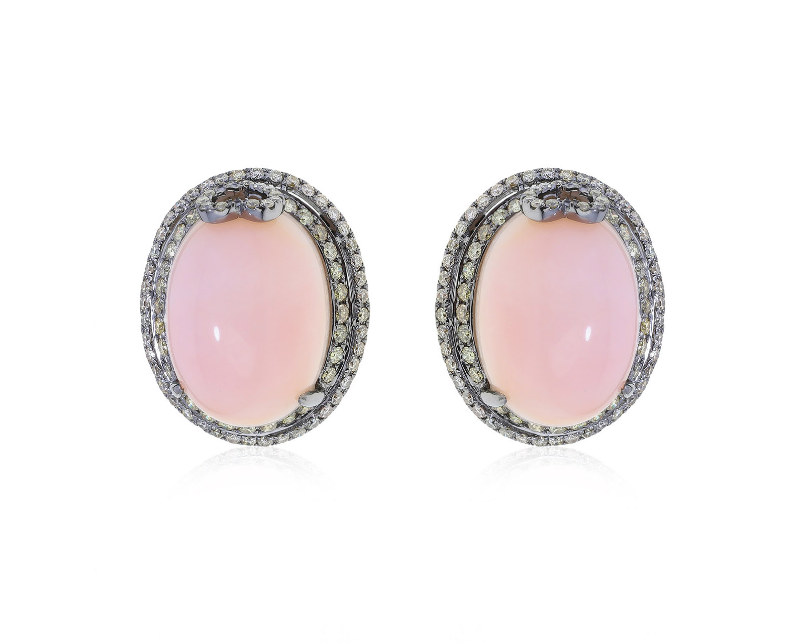 Потрясающие золотые серьги с розовыми кварцами 35.54ct 111221/5