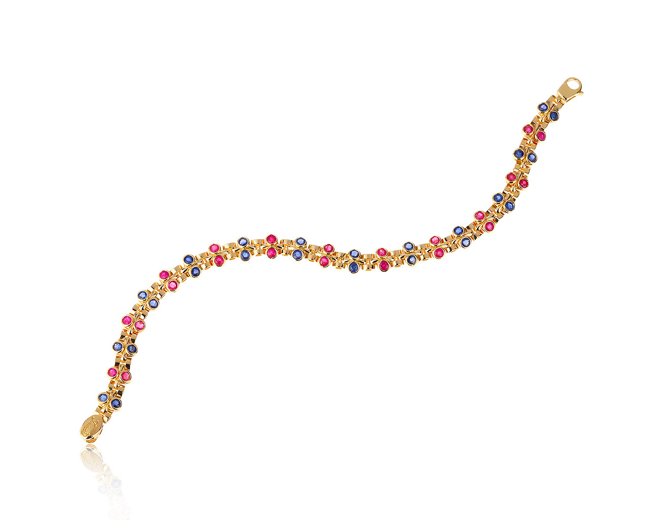 Оригинальный золотой браслет с сапфирами 1.63ct Zancan 141020/КМ2