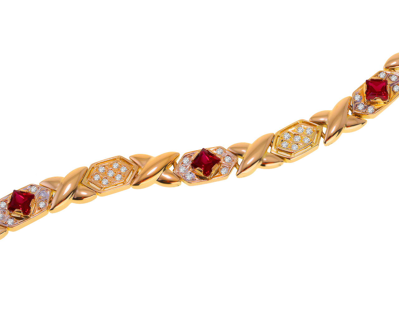 Превосходный золотой браслет с бриллиантами 0.61ct