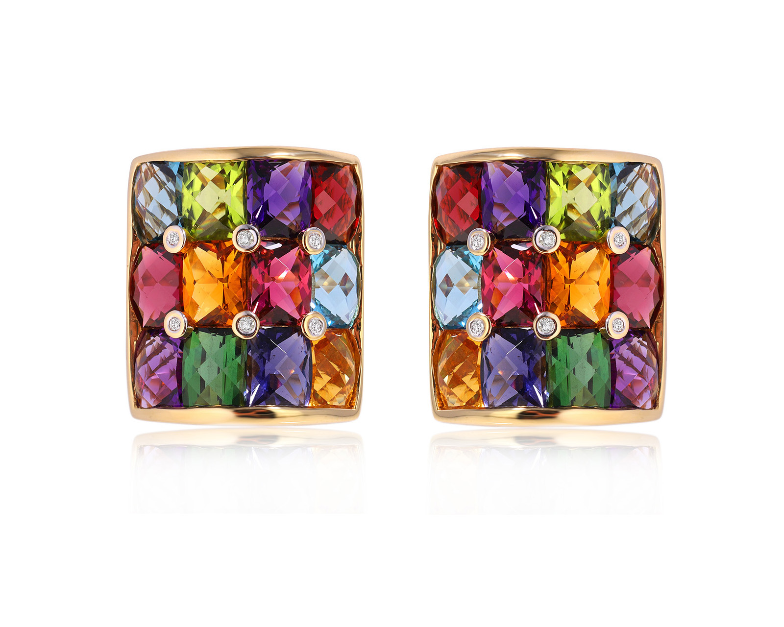 Оригинальные золотые серьги с цветными камнями 19.68ct Julia Lifits 021224/13