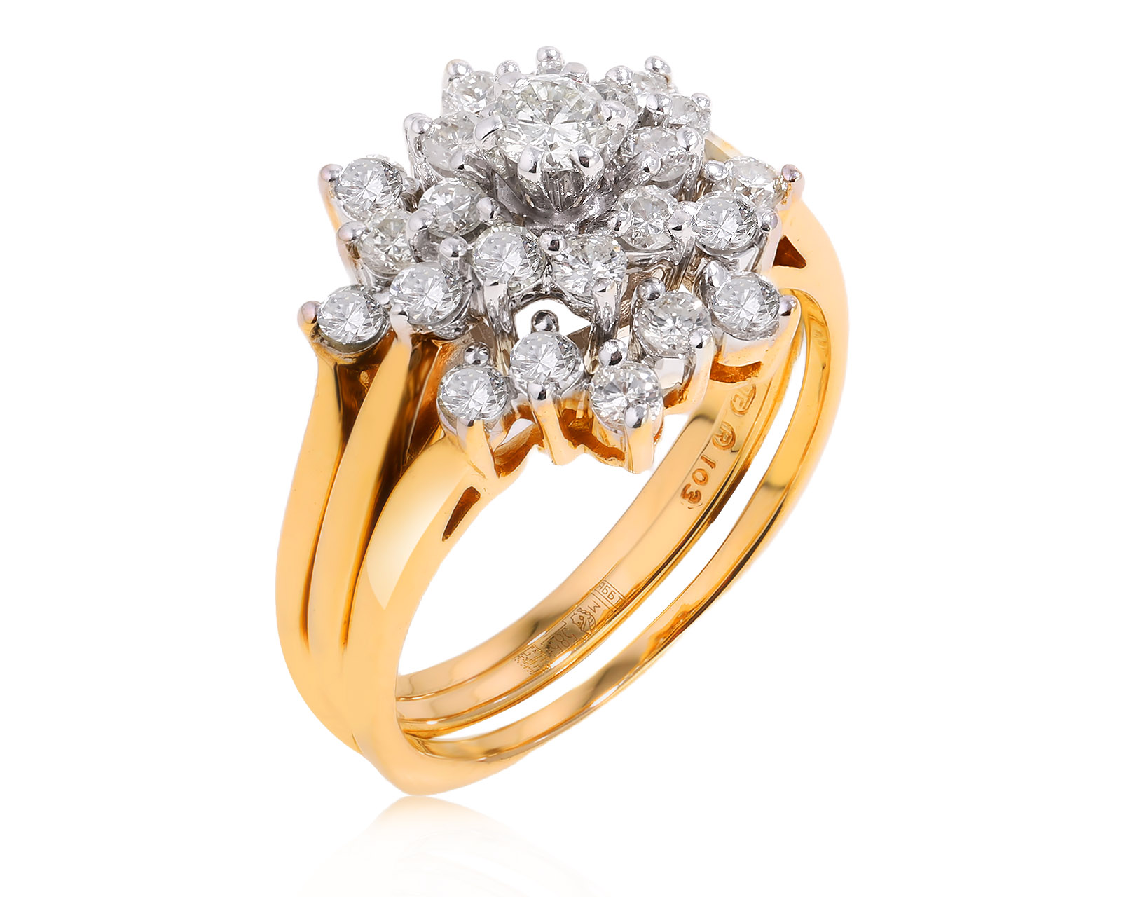 Оригинальное золотое кольцо с бриллиантами 1.03ct JTC 250925/3