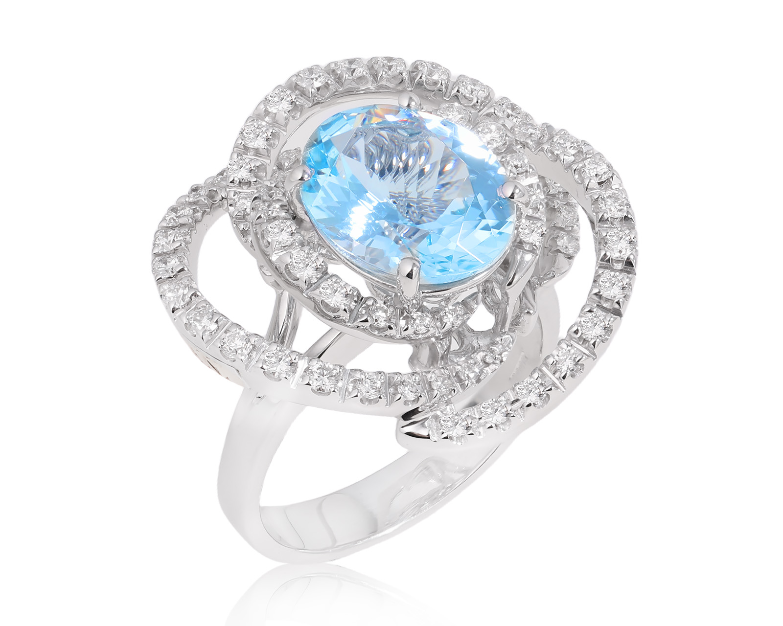 Оригинальное золотое кольцо с аквамарином 4.50ct Damiani Rose 020525/1